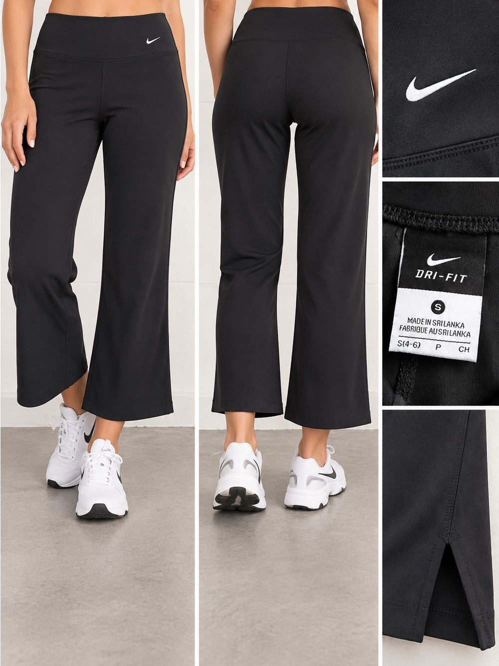 Nike Black Dri-FIT Cropped Flare Leggings